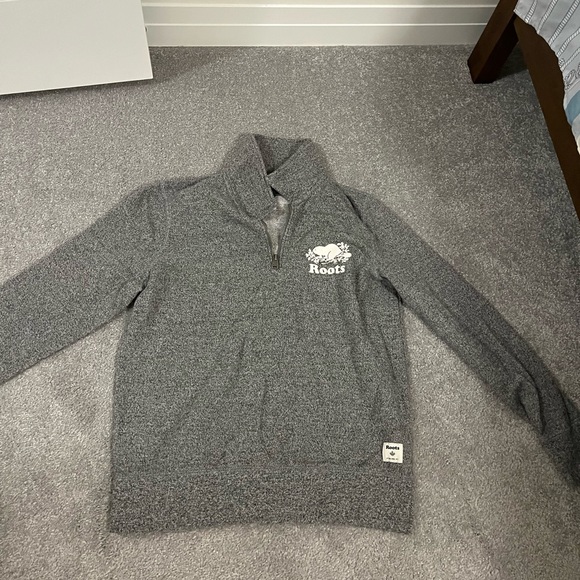 Salt and pepper Roots Quarter Zip Sweater - Picture 1 of 3